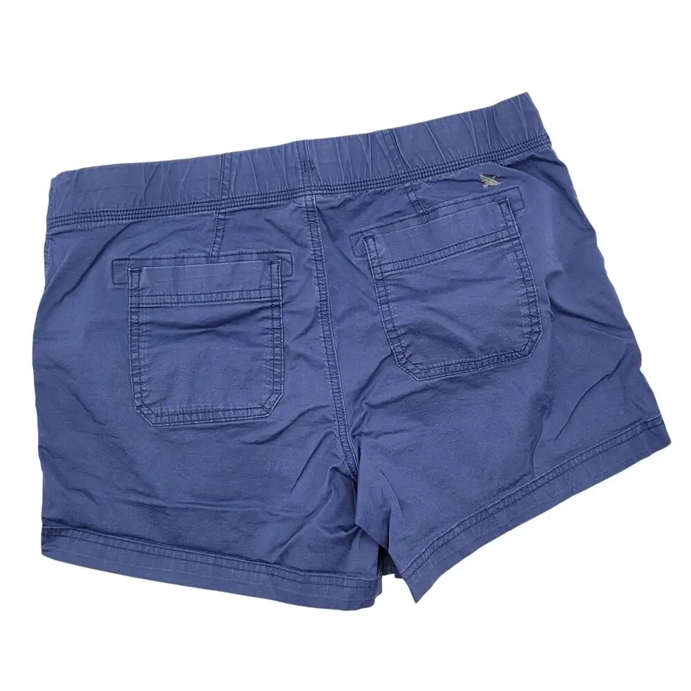 Eddie Bauer Shorts Women's 10 Blue Mid Rise Drawstring Pull On Outdoor Active